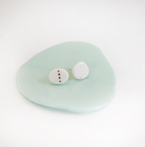Gold Dotted Stud Earrings