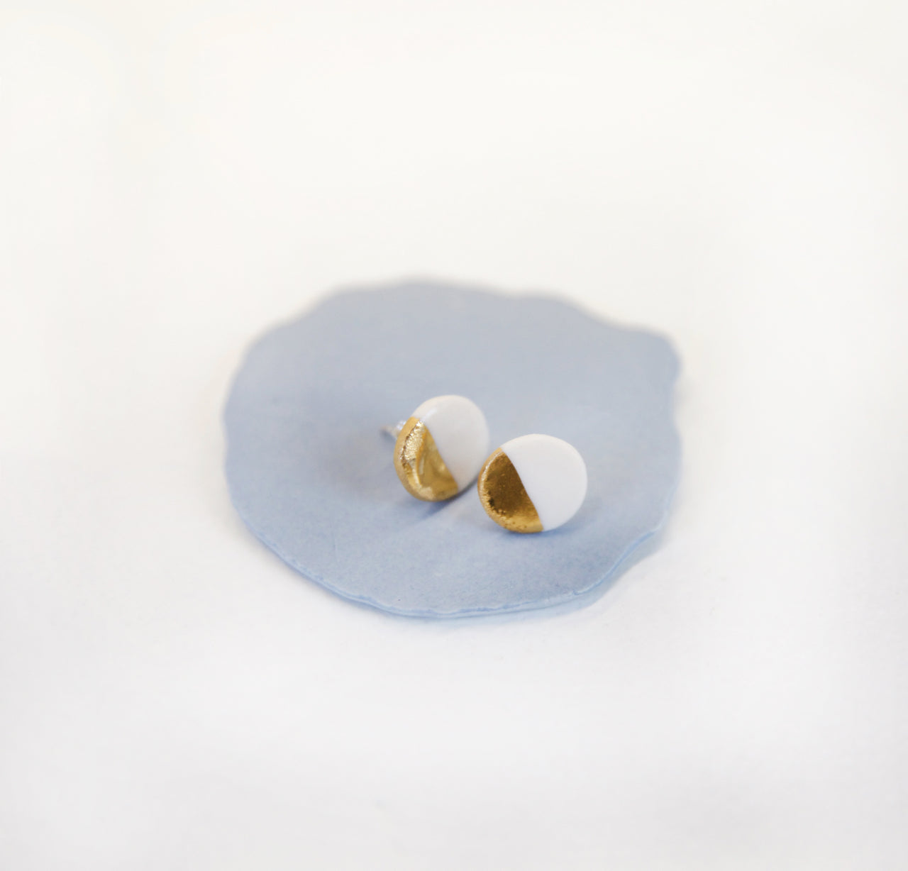 Dipped Gold Stud Earrings