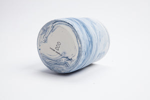 Blue Marbled Porcelain Cups
